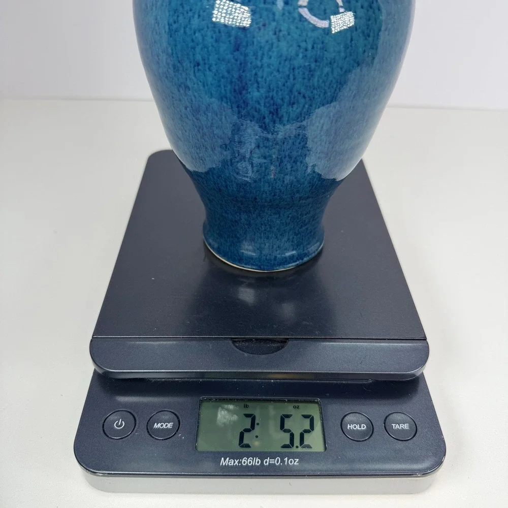 Studio Pottery Blue pitcher drippy glaze By John Garrou 11